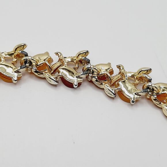 Vintage Moonglow Leaf Choker Necklace Beige Tan Gold Tone 16” Adjustable - Picture 9 of 9